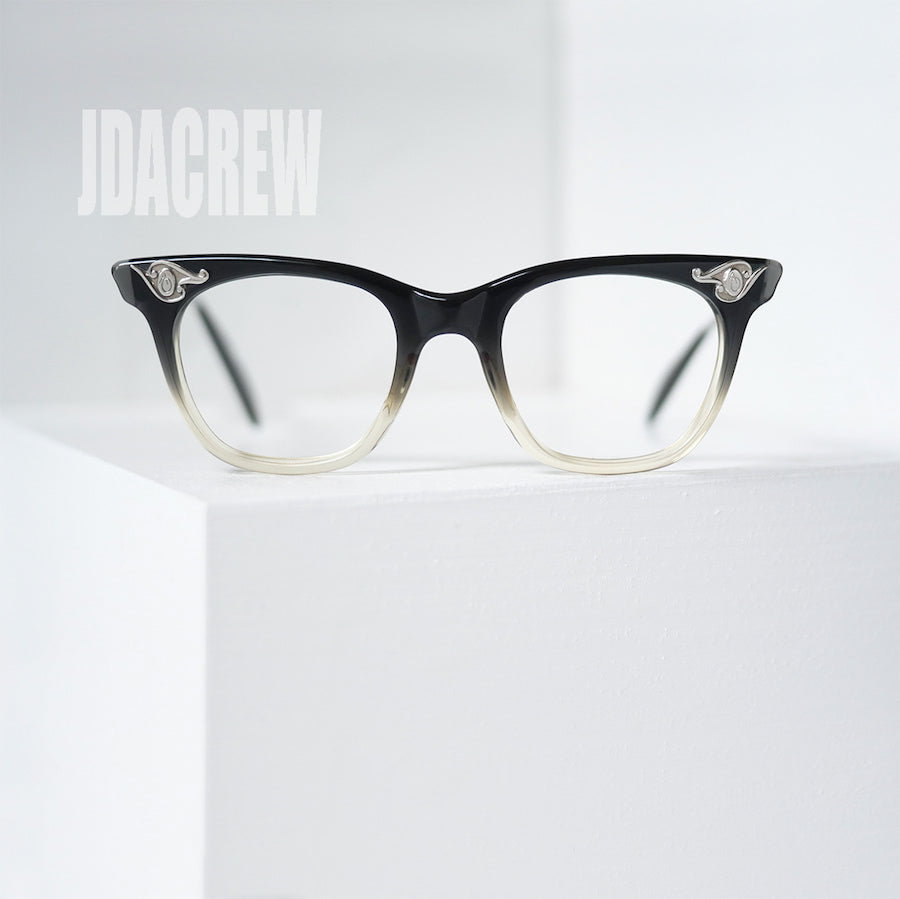 50s AMERICAN OPTICAL 46/18 アールデコ 2トーン 眼鏡 オーバーサイズ 