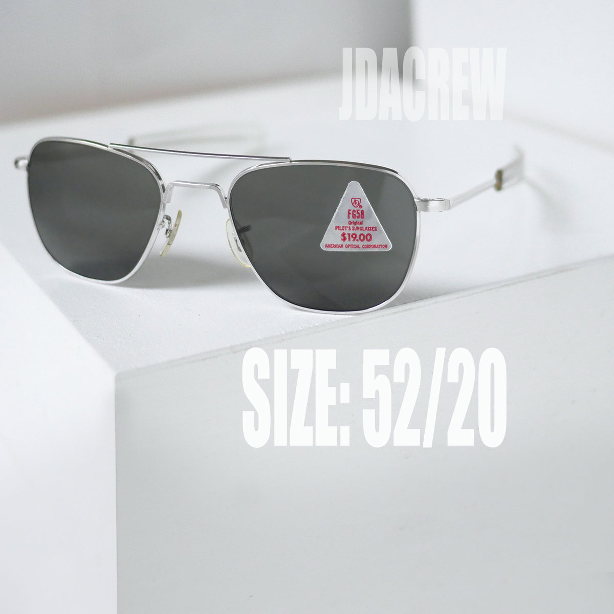 【American Optical】アメリカンオプティカル 12KGF FG-58・ホワイトゴールド 52/20 ヴィンテージサングラス