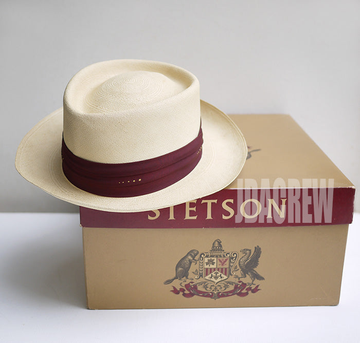 ROYAL STETSON】ポークパイ・パナマハット (59cm) ヴィンテージ