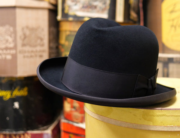 1960年代 ノックス社製 KNOX ブラック ホンブルグハット ヴィンテージ アメリカ製  上質フェルト仕様