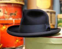 1950年代 Able The Hatter製 ヴィンテージホンブルグハット ミッドナイトブルー 7 1/4 (58.7cm) デッドストック USA製