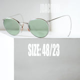 1950〜60年代ヴィンテージ American Optical フルヴュー セーフティー メタルラウンド シルバーフレーム グリーンカロバーレンズ 48/23 USA製