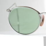 1950〜60年代ヴィンテージ American Optical フルヴュー セーフティー メタルラウンド シルバーフレーム グリーンカロバーレンズ 48/23 USA製