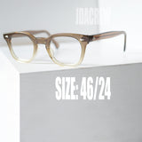 両サイドに突き出した特徴的なホーンリム形状と、テンプル内側にあるMADE IN USAの刻印。職人によるハンドポリッシュの質感がわかる。アメリカンオプティカル ヴィンテージメガネ