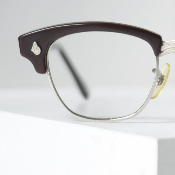 1960年代 American Optical Z87 コンビネーション ブローフレーム ヴィンテージ セーフティーグラス ブラウン