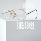 1960年代 ボシュロム製 ヴィンテージ セーフティーゴーグル型メタルラウンドメガネ 48-22