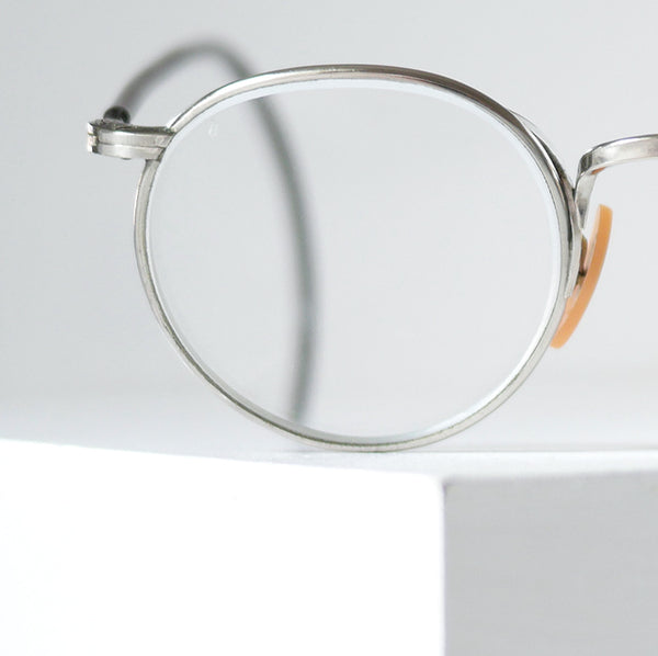 1950〜60年代 ボシュロム製 フルヴュー・メタルラウンド ヴィンテージ眼鏡 シルバー デッドストック USA製 45-23 ケーブルテンプル