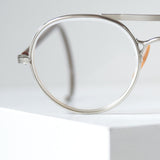 1960年代 ボシュロム製 ヴィンテージ セーフティーゴーグル型メタルラウンドメガネ 48-22