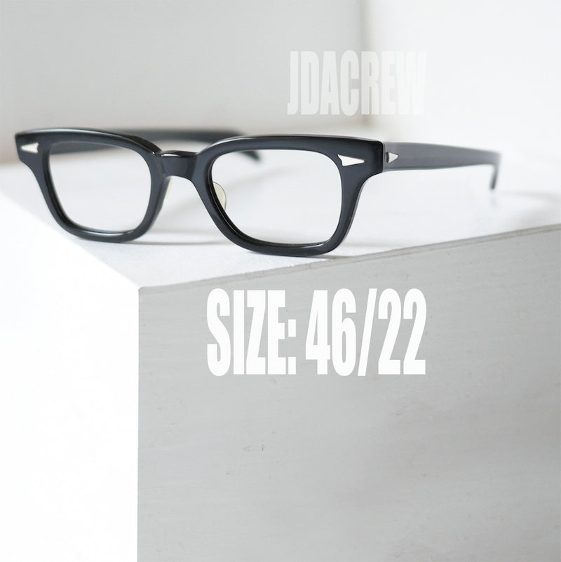 60s IMPERIAL OPTICAL 48/22 サングラス ウェリントン デッドストック】Imperial No.2359 46/22 ブラック ヴィンテージ眼鏡