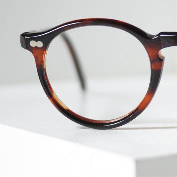 MAY OPTICAL フルヴュー No.072 アンバーカラーのヴィンテージP3ボストン眼鏡。1960年代のデッドストック品。