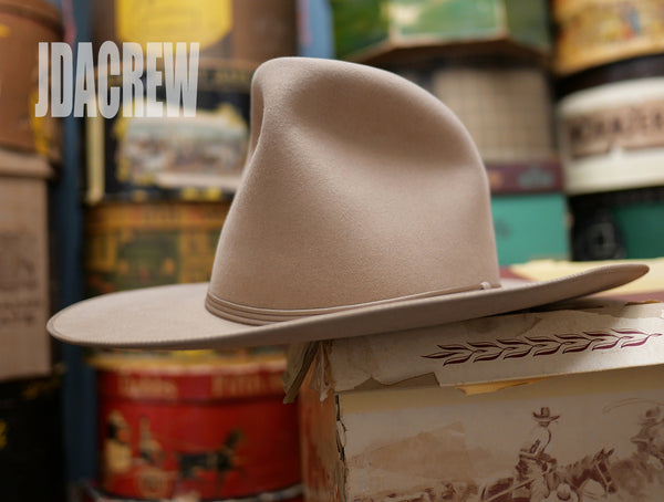 【STETSON】ステットソン ヌートリア・ ウェスタン ベージュ 58cm ヴィンテージフェドラ