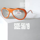 フランス製 ヴィンテージ サングラス ティアドロップ型 アビエーターデザイン オレンジトリコロール