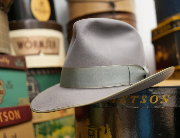 ロイヤルデラックス ステットソン ホンブルグハット Stetson ステットソン】1950's STETSON ホンブルグ・ブラック 59cm