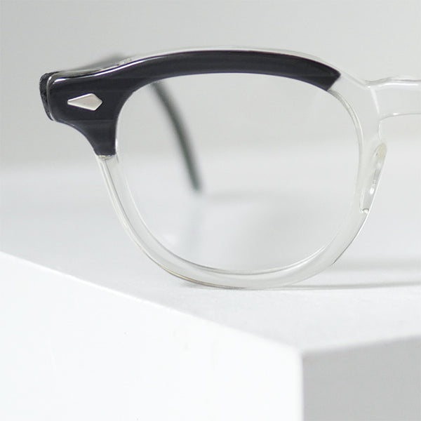 TART OPTICAL アーネル 46/24 ブラックウッド CBカラーのヴィンテージ眼鏡。ジョニーデップ愛用、1950〜60年代製のデッドストック品。