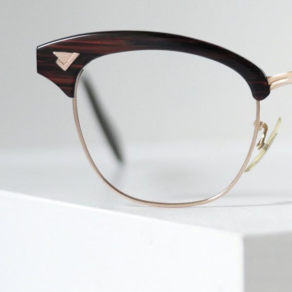 1950〜60年代 アメリカンオプティカル インフルエンシャル 12KGF コンビネーション ブロー型フレーム ブラウンストーン デッドストック