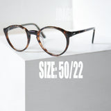 ヴィンテージ特有のデミアンバーカラーが美しい Liberty P5 ボストン型メガネ フロントからのディテール