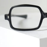 1960年代 フレームフランス製 ヴィンテージスクエアメガネ ブラック デッドストック