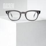 1970年代 Liberty 9PAR 46/22 スモークグレー ホーンリムウェリントン型 ヴィンテージメガネ デッドストック品の全体像