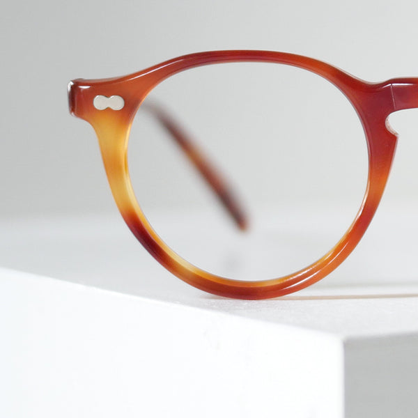 1960年代ヴィンテージ MAY OPTICAL フルヴュー P3型 ボストンメガネ ハニーアンバー 44/22 USA製 デッドストック