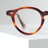 1960年代ヴィンテージ SRO No.285 アンバー ラウンドメガネ セルロイド製 42/22 USA製 デッドストック