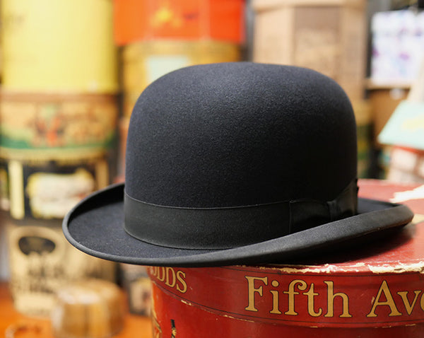【STETSON】1930s ステットソン スタンダード・ブラック ヴィンテージ ボーラーハット 帽子 アンティーク メンズ 取扱店