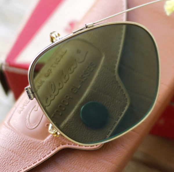 Vintage American Optical Eyeglasses clip on sunglasses