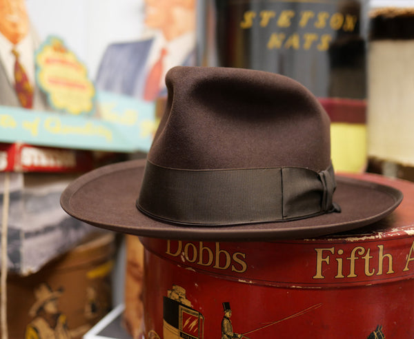 【ロイヤルデラックス・ステットソン 】1950s STETSON・チョコレート ヴィンテージフェドラハット 帽子 フェドラ帽 ジョニーデップ