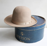 【ロイヤルステットソン ・デラックス】1940's STETSON フラッグシップ・ベージュ ヴィンテージフェドラハット 帽子 whippet ジョニーデップ