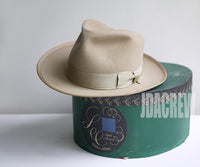 【Lee】1950s ブルーレーベル ・ベージュ ヴィンテージフェドラハット 中折れ帽子