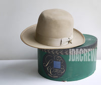 【Lee】1950s ブルーレーベル ・ベージュ ヴィンテージフェドラハット 帽子