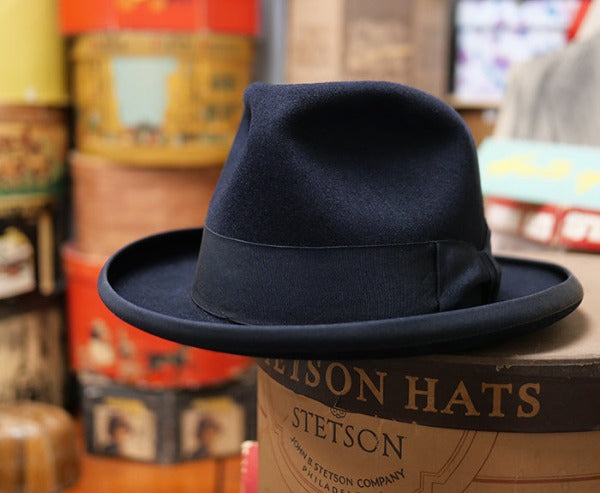 【STETSON】1940's ステットソン メダリスト・ミッドナイトブルー　 ヴィンテージフェドラハット 取扱店 帽子 ジョニーデップ