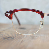 American Optical Sirmont Browline Eyeglasses Vintage Amber