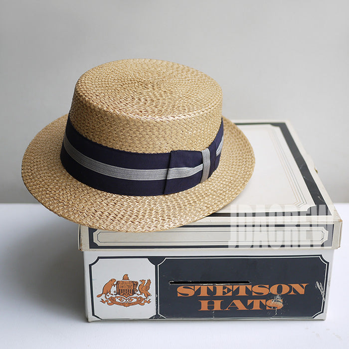 ステットソンハットサイズ６０センチ STETSON】ステットソン ボーターハット・ナチュラル (60cm) ヴィンテージ